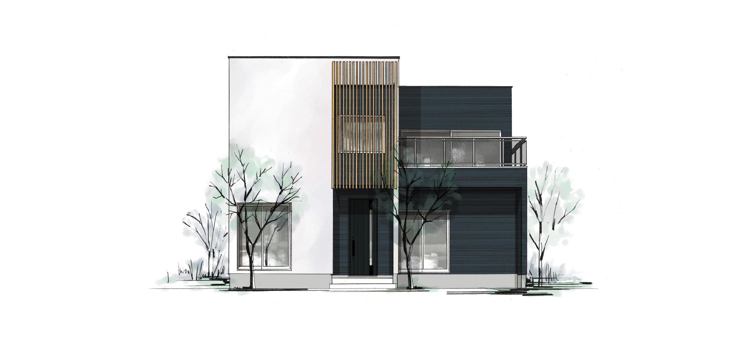 家の外観のイラスト