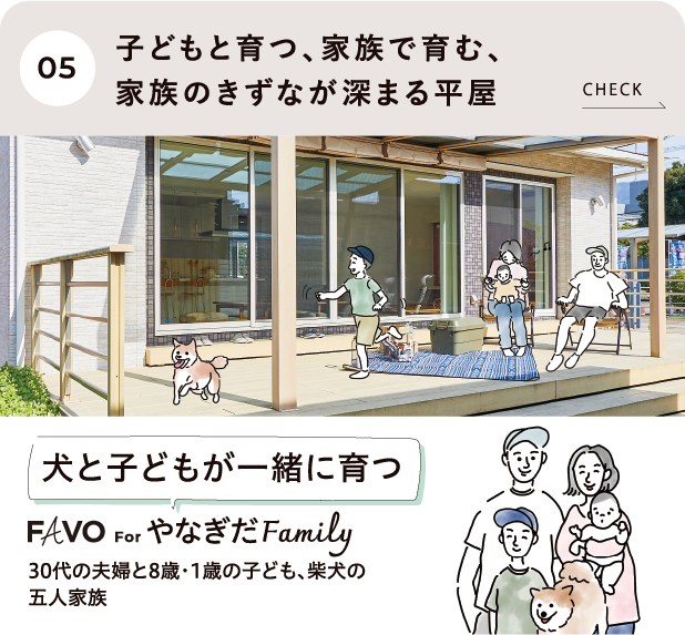 子どもと育つ、家族で育む、家族のきずなが深まる平屋 やなぎだFamily