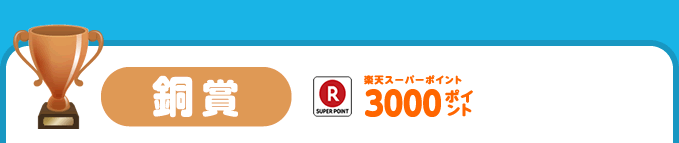 銅賞 楽天スーパーポイント3000ポイント