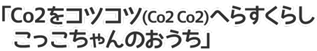 「Co2をコツコツ(Co2Co2)へらすくらしこっこちゃんのおうち」