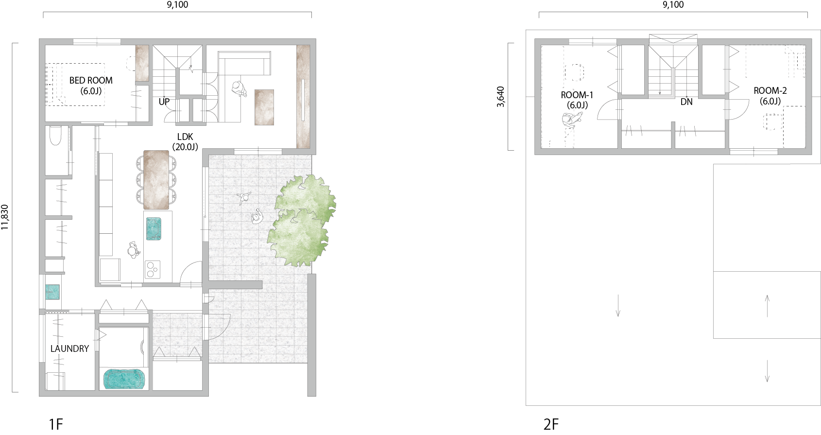 平屋+0.5階の間取り図