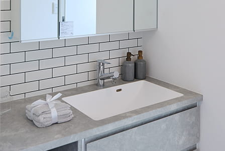 働くママに嬉しい機能満載の家の洗面所