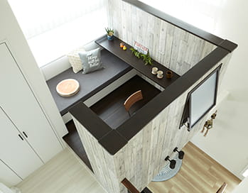 北海道基準の高気密高断熱の家の仕切りのあるスペース