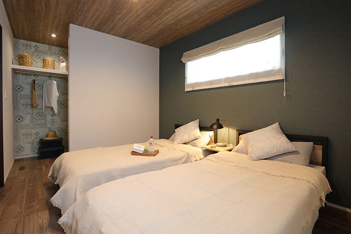 全館空調でいつでも快適な家の寝室