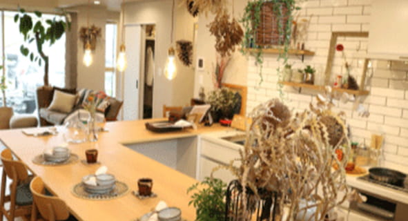 リアルサイズ28坪の平屋モデルハウスのキッチン