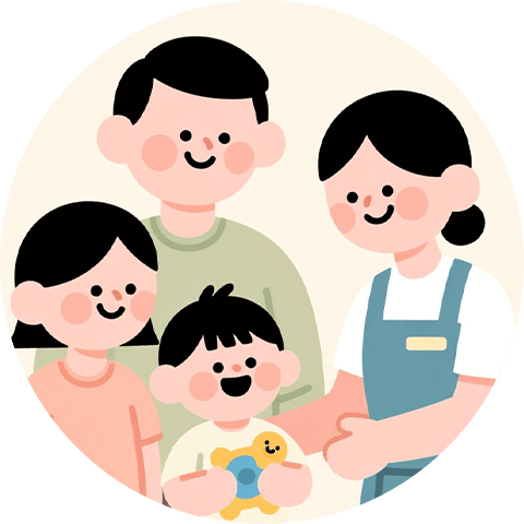 子連れのファミリー