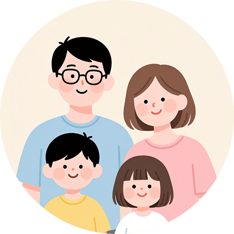 夫婦＋子ども2人