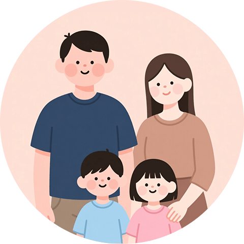 夫婦＋子ども2人